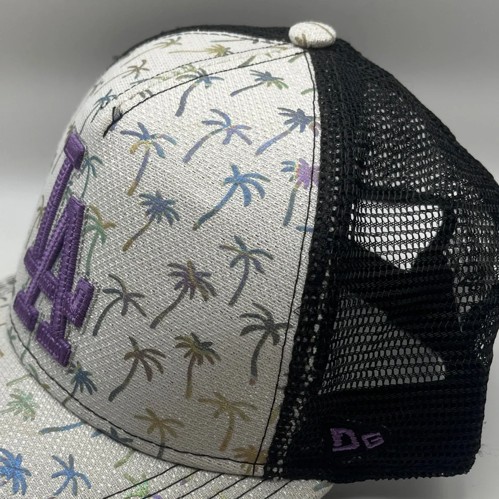 LA Baseball Cap Iridescent Palm Tree Design